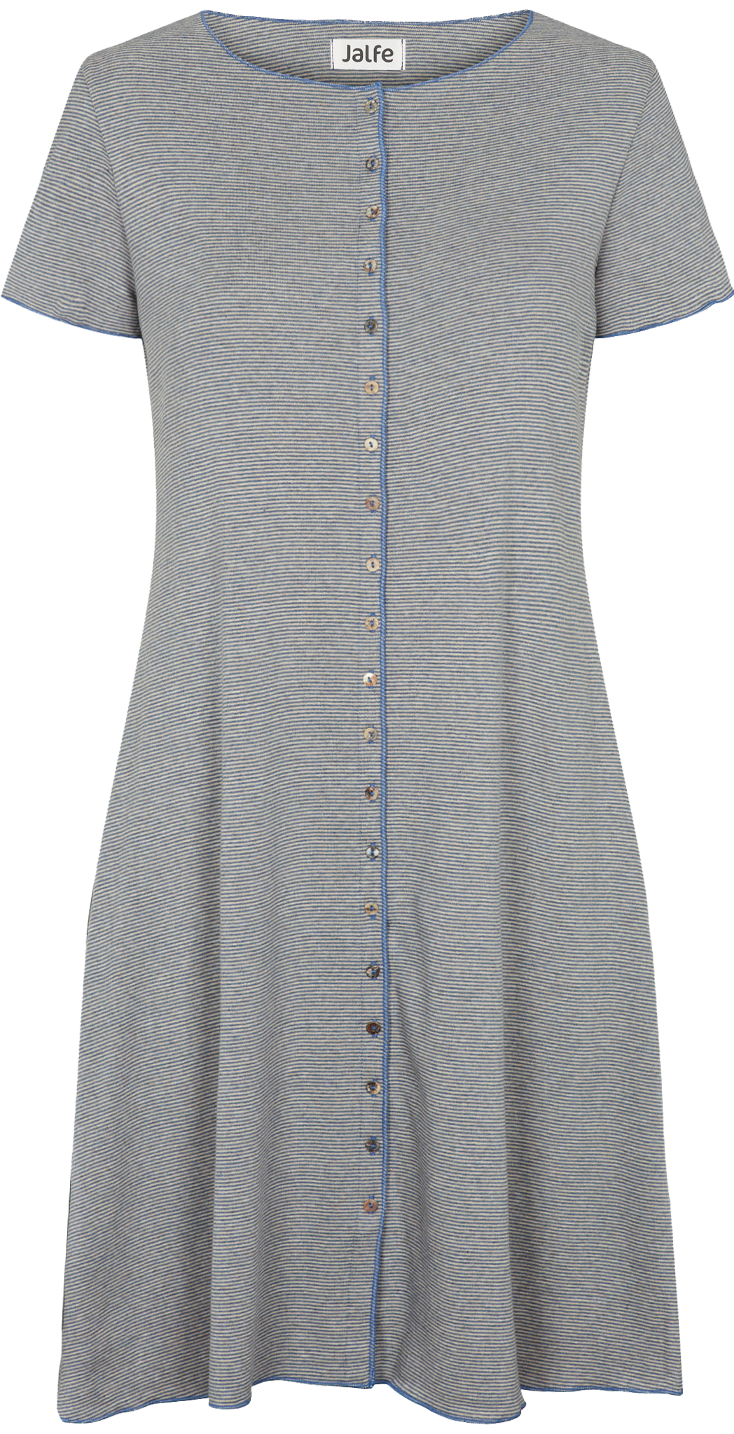 Button dress s/s stripes organic cotton